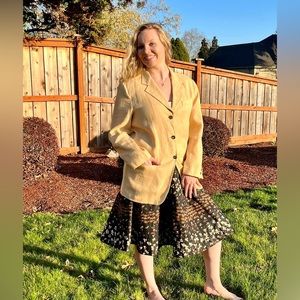 90s DKNY Linen Jacket, Size 4 Tan DONNA KARAN New York Made in Italy